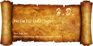 Helmly Dénes névjegykártya